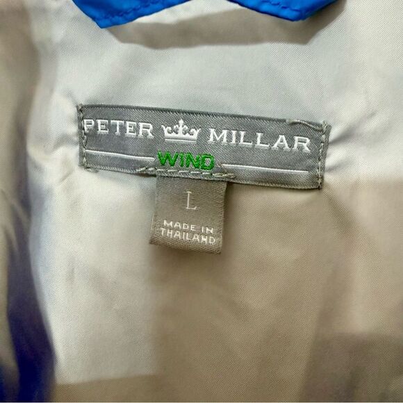 Peter Millar Men’s Gray and Blue Windbreaker Pullover 1/4 Zip Jacket | L - Picture 2 of 4